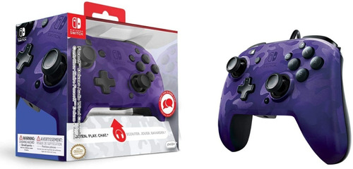 Controller Wired Faceoff Deluxe + Audio - Purple Camo (pdp)