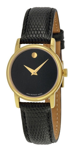 Reloj Movado Para Mujer 2100006  Museum Tablero Negro Con