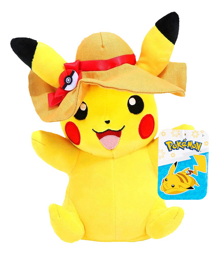 Pikachu Pokémon De 8 Pulgadas Con Sombrero De Peluche De Na