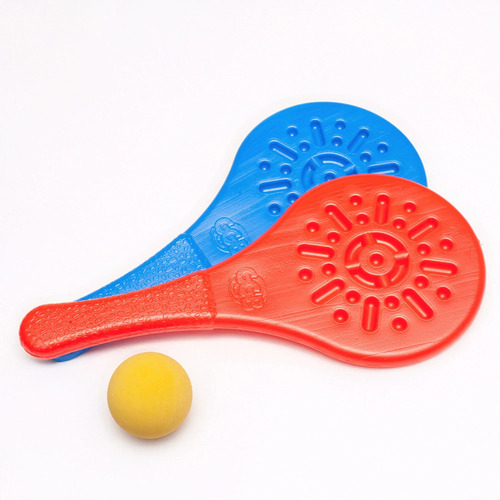Jogo De Raquete Infantil C Bola De Borracha Brinquedo Cor Azul