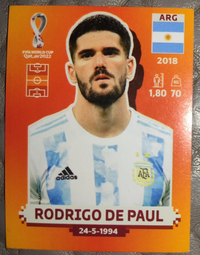 Figurita N°9 De Paul Selección Argentina Mundial Qatar 2022