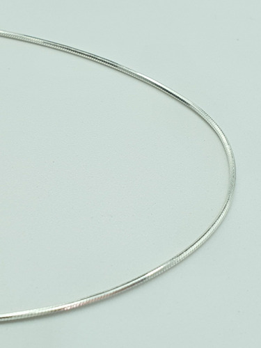 Imagen 5 de 5 de Cadena Cola De Rata Cuadrada Plata Ley .925 40 Cm X 1 Mm