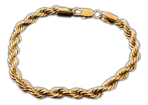 Pulsera Cadena Esclava Oro Laminado Gruesa Entrelazado