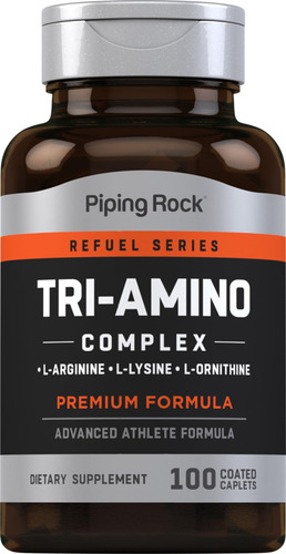 Suplemento Piping Rock Tri Amino L-arginina L-ornitina L-ly