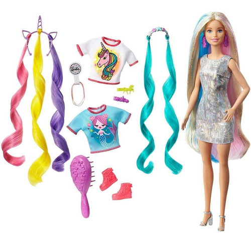 Muñeca Barbie Fantasy Hair Mermaid Unicorn Inspired Clothes 