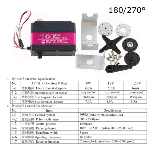 Rds51150 330.7 Libras Servo Digital Metal Robotic Servo 180
