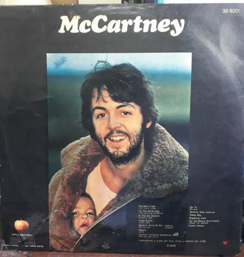 Paul Mccartney Primer Álbum 1970 Tapa Sola (Usado)