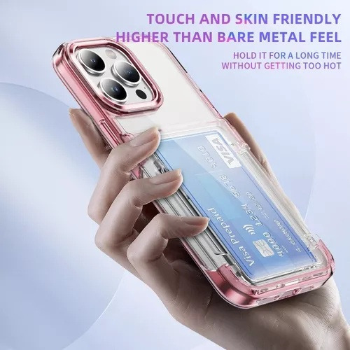 B / Funda Transparente For iPhone Con Tarjetero