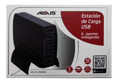 Estacion De Carga Usb 6 Puertos 60w 12a Axxis C/base Nuevo