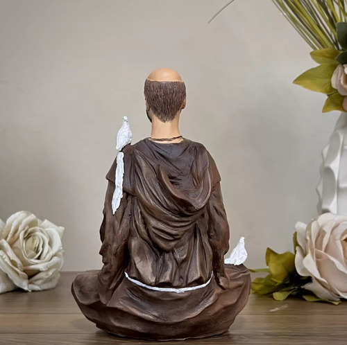 Imagem São Francisco De Assis Meditando 20cm Resina