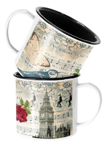 Taza Enlozada Lechera Big Ben Londres Vintage 