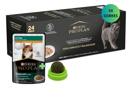 Paquete Pro Plan 24 Pouches Gato Kitten 85gr + Regalo