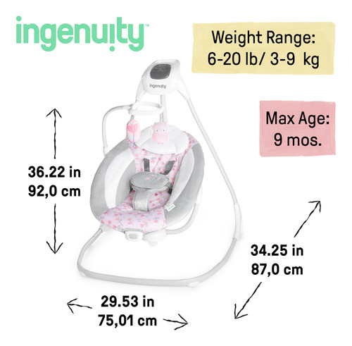 Ingenuity Columpio Para Cuna Simplecomfort Cassidy Columpio