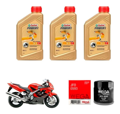 Kit Service Honda Cbr 600 F2 F3 F4 Power 1 + Filtro Sia++