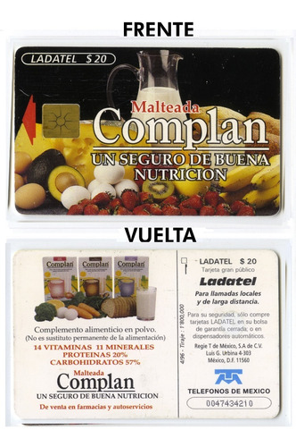 Tarjeta Ladatel $20 Malteada Complan: Frutas