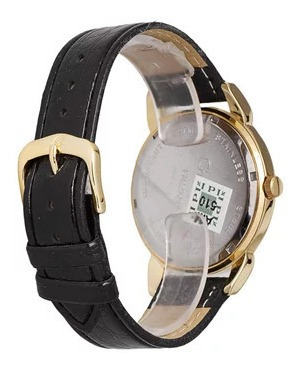 Relogio Masculino Dourado Champion Pulseira Couro Original