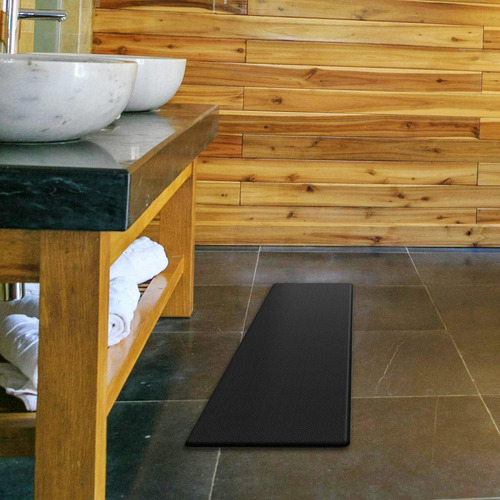 Alfombra De Puertas De Baño Alfombra Absorbente De M Negro