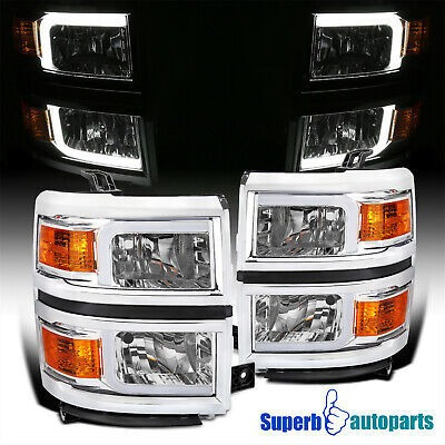 Fits 2014-2015 Chevy 14-15 Silverado 1500 Headlights Led Spa