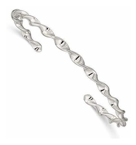 Brazalete - 925 Sterling Silver Twist Cuff Bangle Bracelet E
