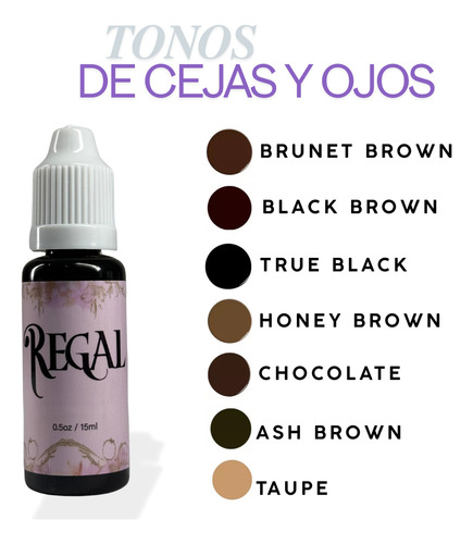 Kit De Pigmentos Microblading Regal Cejas Y Ojos 7pcs