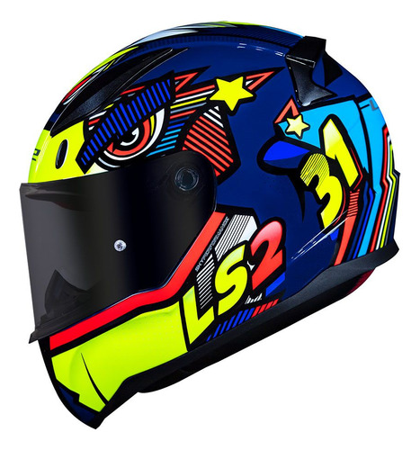 Capacete Ls2 Ff353 Rapid Khan Yel/blue