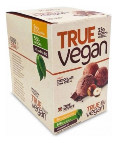 True Vegan Display 340g (10 Sachês De 34g) Chocolate C Avelã