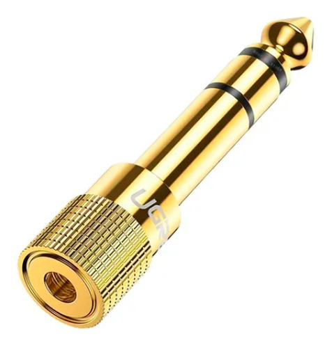 Adaptador Mini Jack Ugreen 6.5mm Macho Para 3.5mm Fêmea Gold