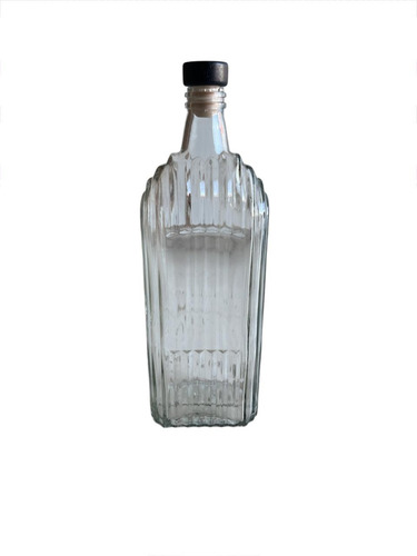 12 Botellas De Vidrio Rectangular 1litro Con Corcho