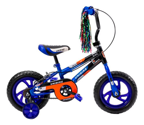 Bicicleta Infantil Unibike Goma Para Niño Niña Tek R12 Color Azul Tamaño Del Cuadro S