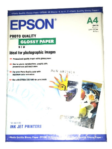 Papel Fotográfico Glossy 194g A4 Epson S041126 X70 Hojas