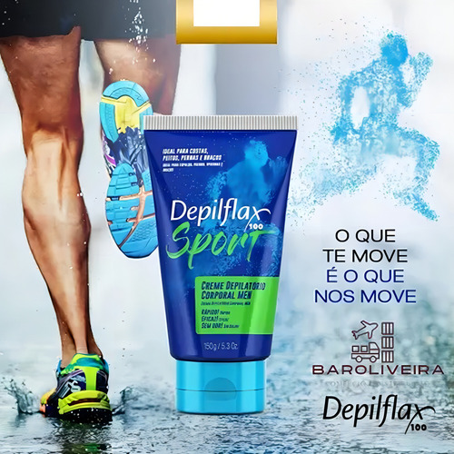 Kit 2 Cremes Depilação Depilflax Corporal Men Sport 150g