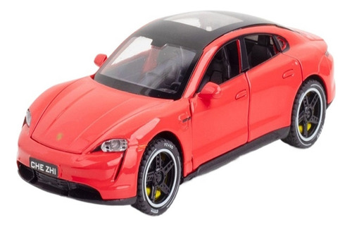 Porsche Taycan Miniatura Metal Coche Con Luces Y Sonido 1/32