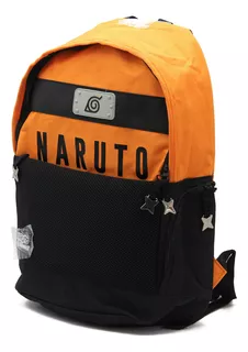 Mochila Escolar Keepack Naruto Shippuden Naranja Negro Diseño de la tela Textil