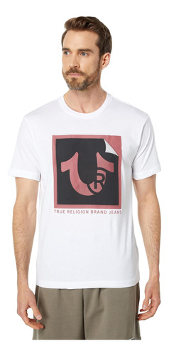True Religion Camiseta Peeling Tm Para Hombre, Blanco Óptico