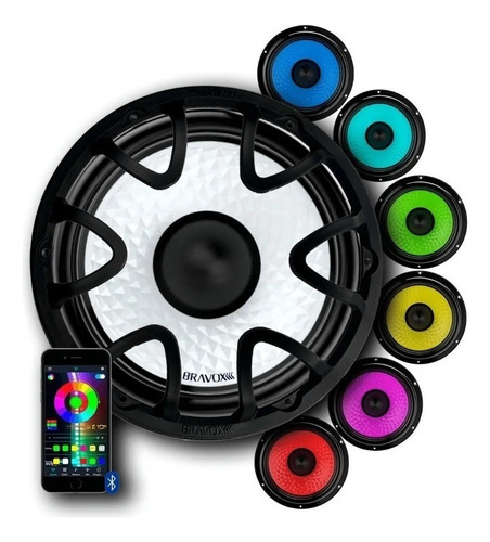 Alto Falante Subwoofer Uxp12 Led Rgb 12 500w Rms Bravox 4+4