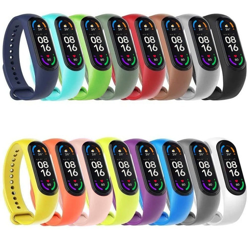 Correas Para Xiaomi Mi Band 5 Y 6 Silicon Strap Iforu 16 Pcs