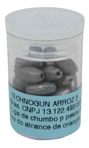 Chumbada Para Pesca Tipo Arroz 25g - Technogun