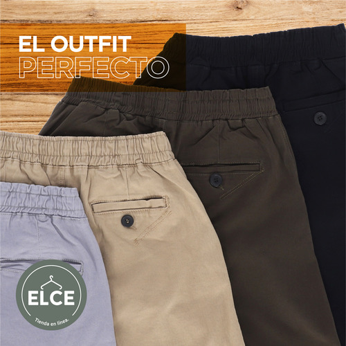 Paquete 2 Pantalones Jogger Hombre Gabardina Casual Comodo