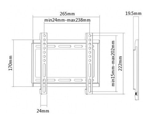 Imagen 2 de 4 de Soporte Tv Tele Lcd Led Fijo De Pared 24 29 32 39 40 42 Vesa