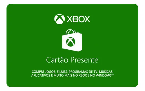 Microsoft Xbox Gift Card Cartão Xbox R Menor preço em Microsoft Xbox Gift Card Cartão Xbox R