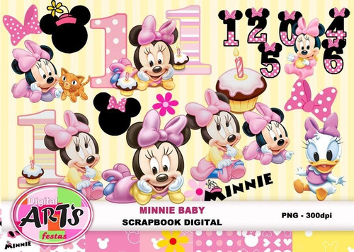 Kit Imprimible Scrap #03 - Minnie Baby Clipart Fondos