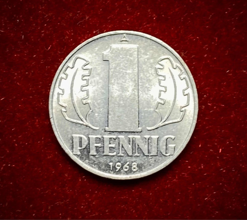 Moneda 1 Pfennig Alemania Oriental 1968 Km 8.1