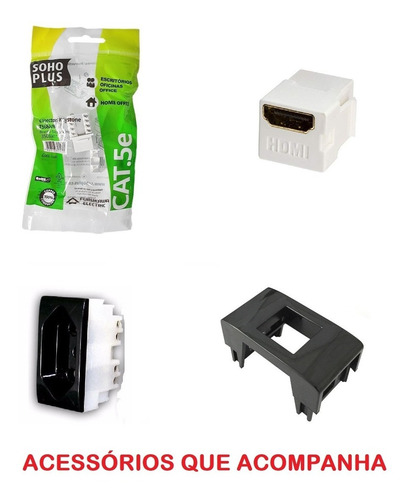 Imagem 6 de 10 de Caixa De Tomada, Rede, Hdmi Completa Para Mesas E Bancadas