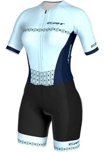 Imagem 2 de 8 de Macaquinho Ciclismo Fem New Elite Forro Gel Ert Celeste
