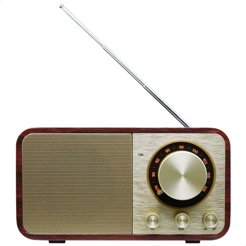 Radio Fm Con Bluetooth Retro Vintage Con Memoria Sd/usb