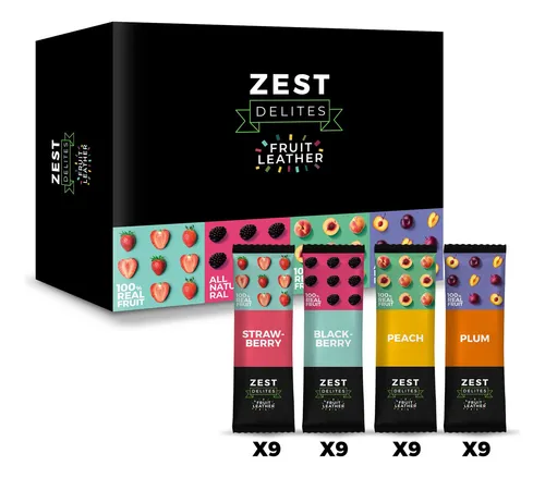Zest Delites Bocadillos De Cuero De Frutas, Aperitivos Salud