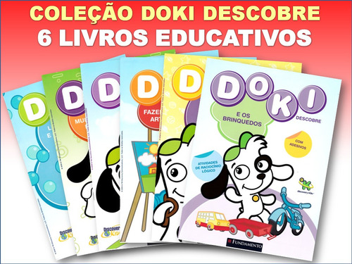 Coleção Doki Descobre - Seis Livros Infantis Educativos