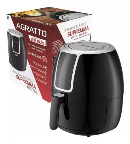 Fritadeira Elétrica Supremma Fesd Preta 3,6l Digital Agratto Cor Preto 220V