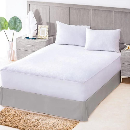 Protector Colchon Ultrasuave Individual Concord Color Blanco Diseño De La Tela Blanco