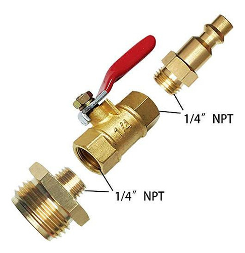 Adaptador Soplado Con Enchufe Rápido 1/4 Y Rosca 3/4 Latón